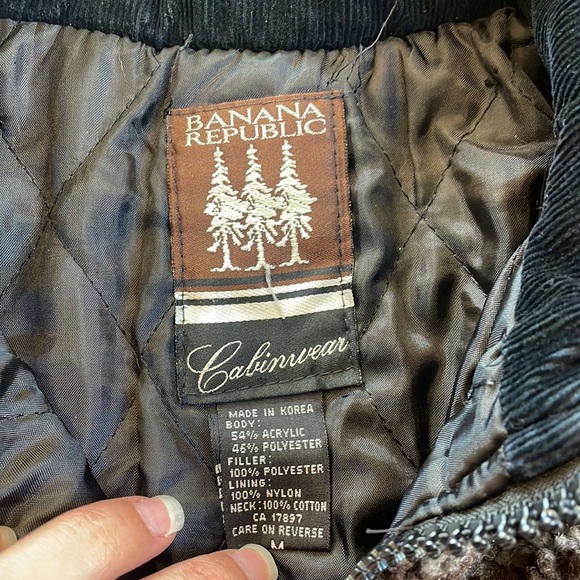 Vintage 90s Banana Republic Cabin Wear Full Zip Sherpa Jacket Nordic—Men’s M - Picture 6 of 11